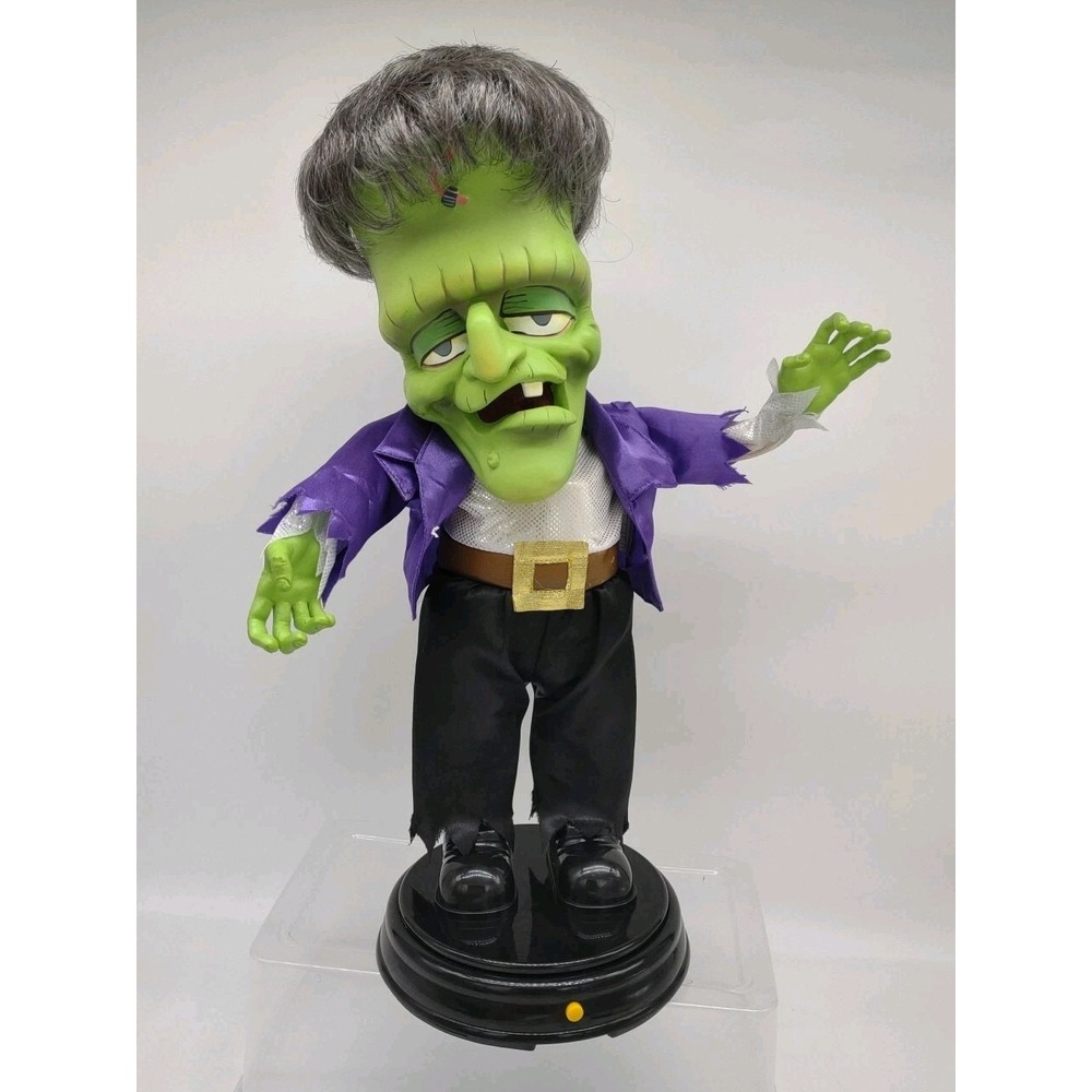 Gemmy Halloween Freaky Geeks Dancing Frankenstein Musical Shakes Booty Spins 18"